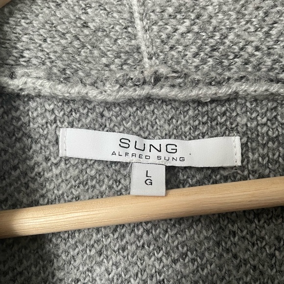 Alfred Sung Long Cozy Cardigan Grey - Picture 2 of 4